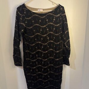 Elegant Black Lace Maternity Dress